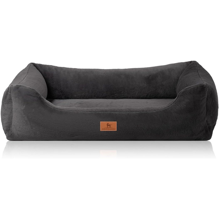 Ортопедичне ліжко для собак Knuffelwuff Schnuffelupagus XXL, 120 x 85 см, чорне. Знімний, зручний, м'який, для великих, середніх та маленьких собак.