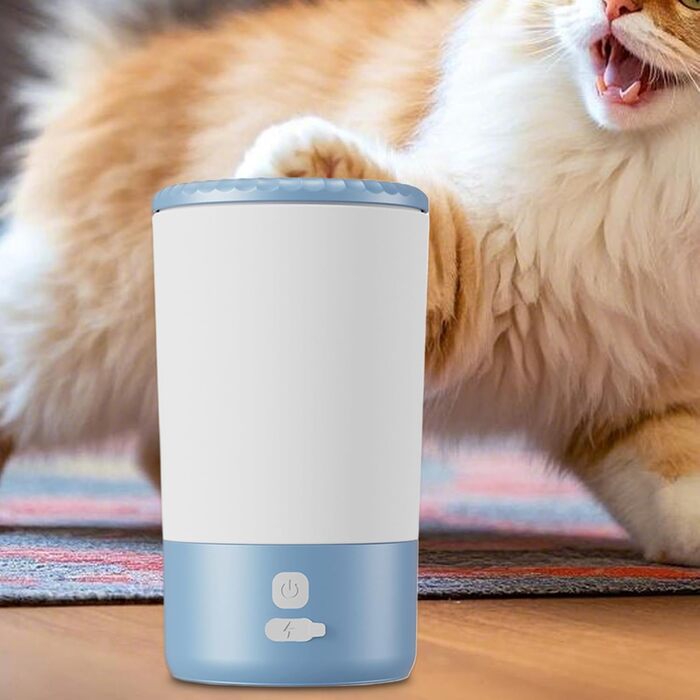 Електричний очищувач лап для тварин | Автоматичний мийник лап для собак, котів, цуценят | Blue and white