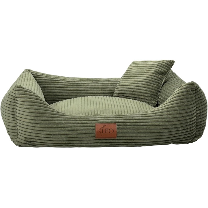 Крісло-лежанка для собак Leo4dog Olive, 100x80 см - зручне та миюче ліжко для маленьких, середніх та великих собак