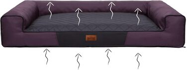 Килимок для собак XL, 100 x 66 см, червоний з чорним, м'який лежак для тварин