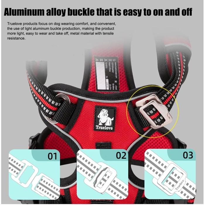 Шлейка для собак WINHYEPET Truelove No Pull TLH56512, сіра, розмір S, відбиваюча, регульована, м'яка, для прогулянок