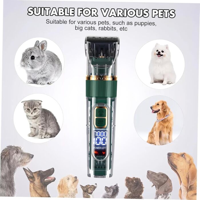 Набір для грумінгу домашніх тварин Kisangel: бездротова машинка для стрижки собак та котів з LCD-дисплеєм, миється, акумуляторна