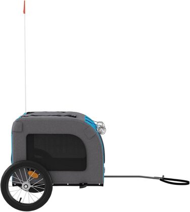 Фургон для собак Gecheer - причіп для велосипеда, переноска для собак, 45 кг, сірий оксфорд, блакитний