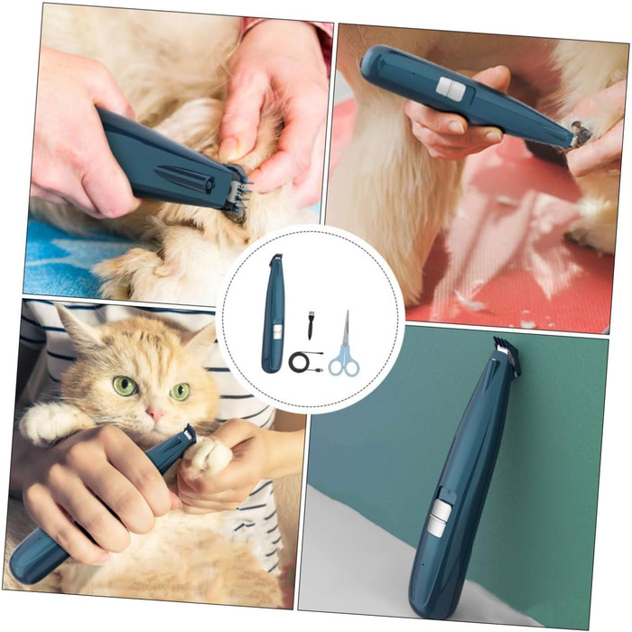 Триммер для догляду за лапами та обличчям домашніх тварин Supvox - тиха електрична машинка для собак та котів з керамічними лезами