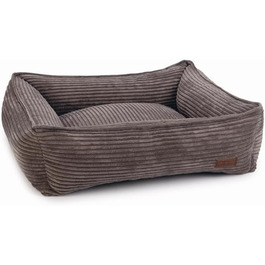 Крісло-лежанка для собак Lotte Ribbed, коричневе, 65x60x20 см