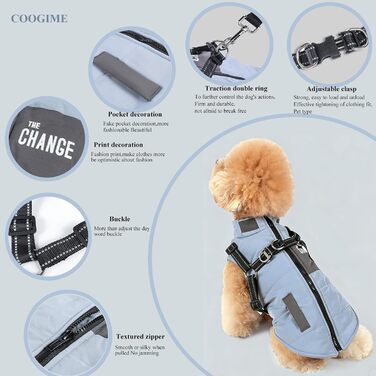 Водонепроникний зимовий одяг для собак, тепла куртка для собак, одяг для собак маленьких, середніх та великих порід, водонепроникний пуловер з безпечними світловідбиваючими смугами (Абрикосовий, M)