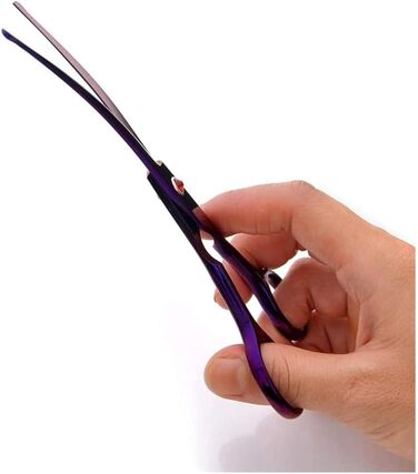 Професійна ножиця для собак, вигнута ножиця для стрижки шерсті, набір ножиць з нержавіючої сталі, для догляду за шерстю тварин (фіолетовий)