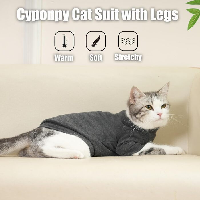 Пуловер для безшерстних котів Sphynx, теплий, сірий (L)