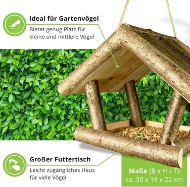 Пташник для саду GARTENETAGE: підвісний, вологостійкий, з горіха, для балкона та саду