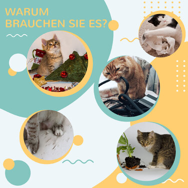 PawHut Scratching Board Ігровий майданчик для кішок з двошаровим дизайном та ігровим м'ячем, Ø40x4,5 см, коричневий та кремово-білий для котів