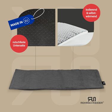 Кішка ліжко-лежанка на підвіконня з самонагрівальною підстилкою | З антиковзаючою основою | Зручне кішка ліжко з м'якого корду | Розмір 2 (90 x 29 см) | Темно-сірий колір | Зроблено в ЄС