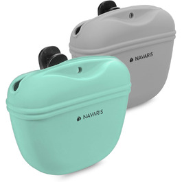 Набір з 2 мішечків для корму для собак Navaris (сірий & темно-синій) - для ласощів, сухого та вологого корму