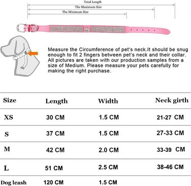 Елегантний нашийник та поводок для собак HALFSUMO з діамантами, з м'якого велюру та шкіри, регульований, для малих та середніх порід, рожевий колір