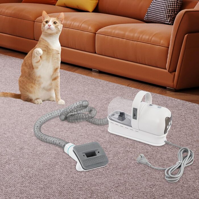 Професійний триммер для собак та котів 7-в-1 з пилососом, 400W, 13000Pa, 6 насадок, ножиці та точилка для кігтів