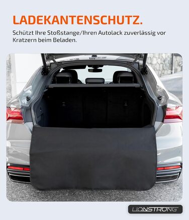 Захист вантажного відсіку LIONSTRONG® – універсальний килимок для багажника авто [з м'якою підкладкою та водонепроникним покриттям] – захист від бруду, подряпин та вологи (100x100 см)
