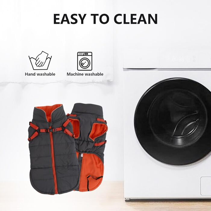 Водонепроникний зимовий теплий дощовик для собак, розмір M (довжина спини 34 см), зелений, з кріпленням для повідка