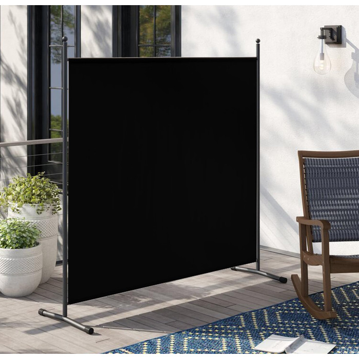 Ширма QUICK STAR Paravent 150x190 см, тканина, чорний колір, для дому та саду