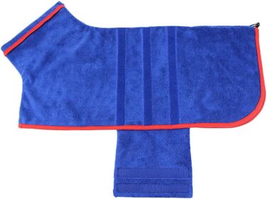 Рушник для собак з мікрофібри з застібкою-липучкою, швидковисихаючий, теплий, вбираючий, для собак та котів (L, блакитний)