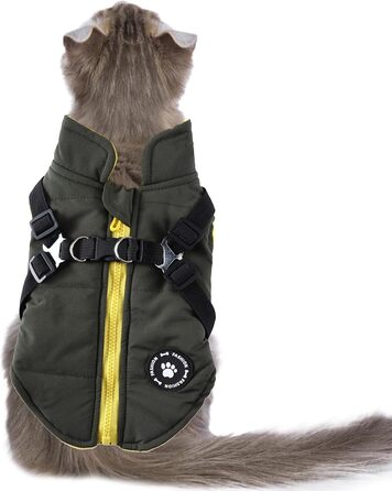 Зимовий теплий нашийник-манжетка для собак, водонепроникна флісова куртка, тепла жилетка для цуценят, собак маленьких, середніх та великих порід (зелений, X-Large)