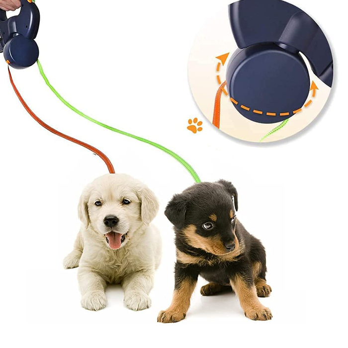 Регульований подвійний рулетка-повідець для собак 3M з LED-підсвіткою