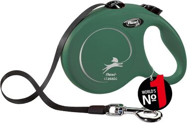 Flexi Classic S рулетка для собак до 15 кг, 5 м, оливковий колір