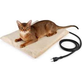 Кішечковий та собачий килимок NICREW з підігрівом 40x45 см, стабільна температура, антигризунковий кабель, хакі, 30 Вт