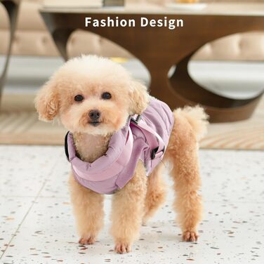 Тепла куртка для цуценят на шлейці, рожева, XS. М'яка, вітронепроникна жилетка для маленьких собак, тепла підкладка з флісу. (1 шт.)