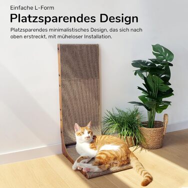 Котячий когтетоп FUKUMARU L-подібний, 68 см, з іграшкою, горіховий колір