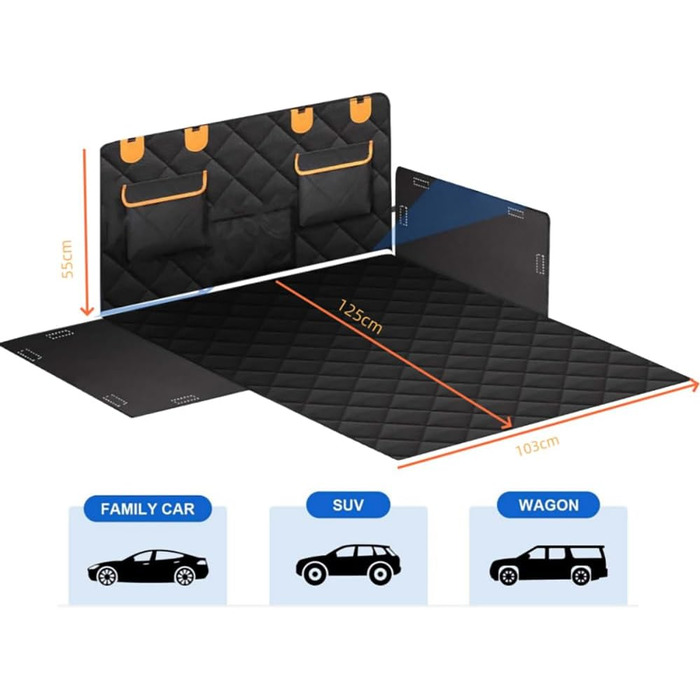 Захист для багажника автомобіля для собак Mercedes-Benz GLB (X247) SUV 2019-2024. Міцний, водонепроникний, стійкий до подряпин, легко чиститься з боковим захистом. Розмір B.