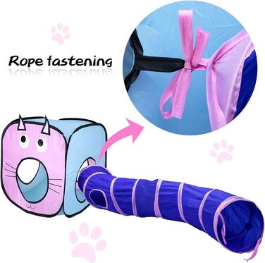 Туннель для котів, іграшка-труба, складаний тунель для кошенят, цуценят, кроликів. 3 шт. блакитний