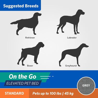 Підняте ліжко для тварин Coolaroo On The Go, розмір L, сіре