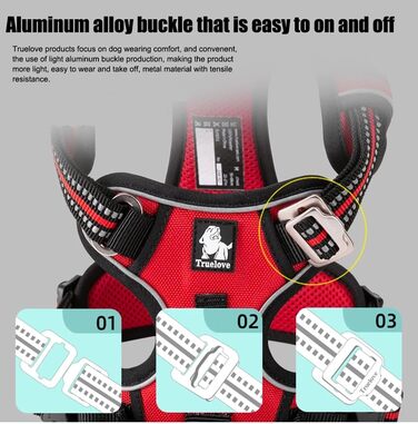 Шлейка для собак WINHYEPET Truelove No Pull TLH56512, сіра, розмір S, відбиваюча, регульована, м'яка, для прогулянок