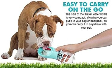 Портативна пляшка для води для собак AS Pets, 350 мл, блакитна - антибактеріальна, витокозахисна