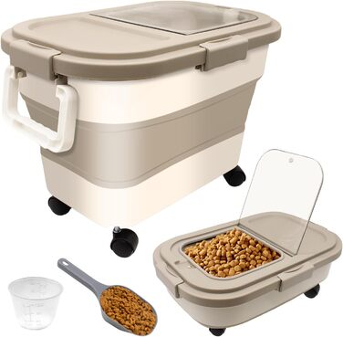 Контейнер для корму для собак та котів, 10 кг, повітряний, BPA-Free, з колесами