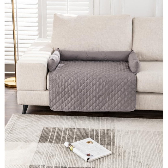 М'який килимок для собак на диван, 75х75 см, сірий. Килимок для собак, ручної роботи, легко миється.