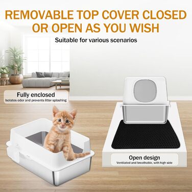 Туалет для котів homegroove з кришкою білий