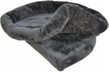 Підвіконна лежанка для великих котів Nanook, м'яка, XXL 60x45x13 см, сіра