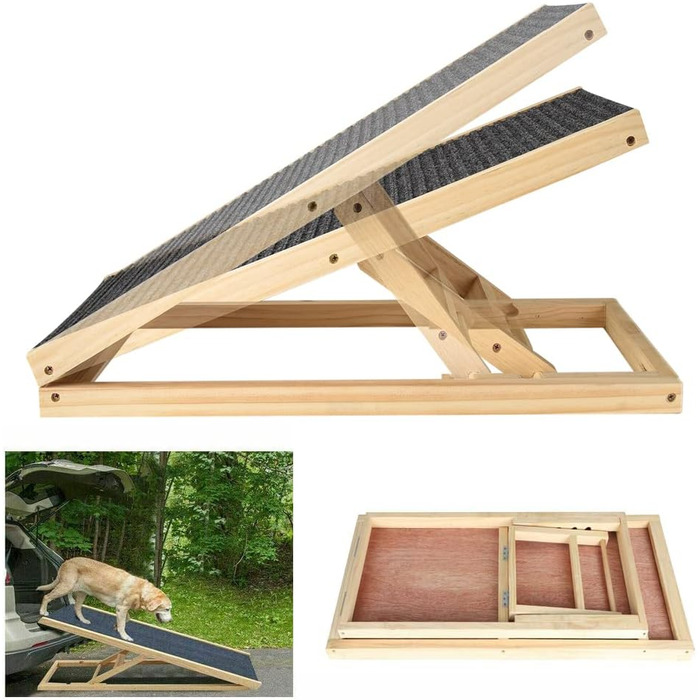 Дерев'яна рамка для собак та котів, складана, портативна, 4-ступенева, регульована висота, 100 x 40 см