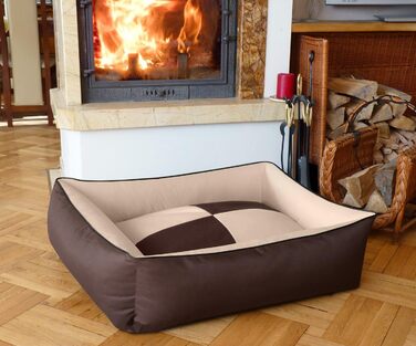 BedDog Hundebett 2in1 MAX Quattro: велике лежак для собак з Cordura, зручний лежак з бортиками, для дому та вулиці, M, Melange, 70x55x18 см