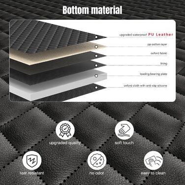 Захисний чохол на сидіння автомобіля для собак AsFrost, PU-шкіра, водовідштовхувальний, стійкий до подряпин, з жорсткою основою, для подорожей, кемпінгу, собачої лежанки