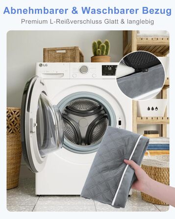 Ортопедичне ліжко для собак KSIIA, великі породи, 104x68x8 см, знімний матрац, миється, сіре