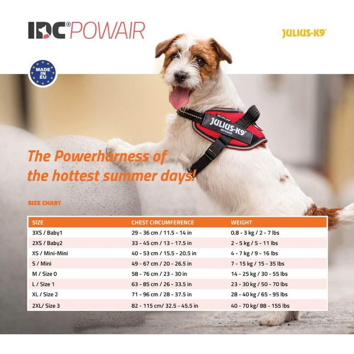 Шлея Julius-K9 IDC Powair для собак, розмір S/Mini, синя