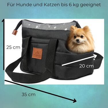 FUUFEE Транспортний бокс для собак - переноска для собак Soft, 35 x 25 x 20 см | Переноска для тварин, валіза для подорожей з собакою, з застібкою-блискавкою та карабіном (SHINY)