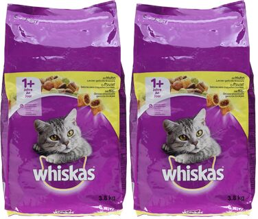 Сухий корм для дорослих котів Whiskas з куркою, 3.8 кг (набір з 2 шт)