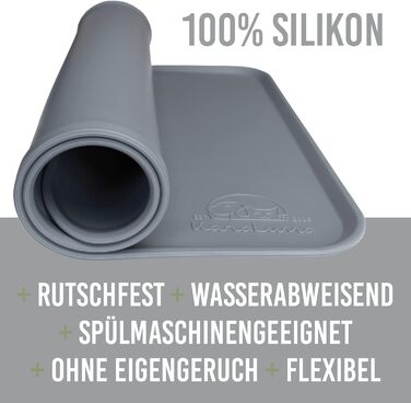 Силіконовий килимок під миску для собак та котів, 60x40 см, нековзний, сірий