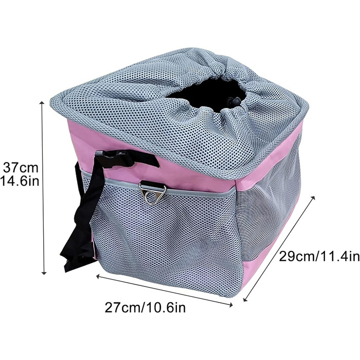 Корзина для собак на велосипед, блакитна, з 4 сітчастими вікнами, для цуценят та маленьких тварин до 7 кг, 29*27*37 см