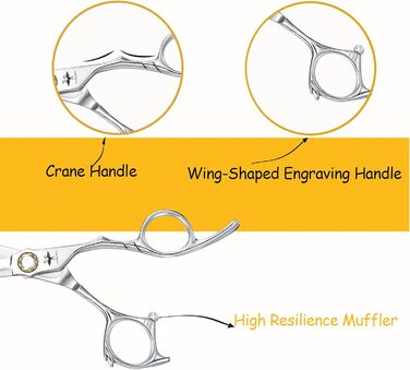 Професійна перукарська ножиця PURPLEBIRD 6 дюймів для стрижки та филирування, з японської сталі 440C, для жінок та чоловіків