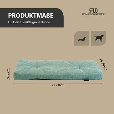 Лежанка для собак Rohrschneider, Made in EU, з антиковзким покриттям, для собак маленьких, середніх та великих порід, також підходить для котів, з мискою, розмір 1 (50 x 80 x 7 см, блакитний)