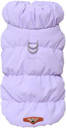Зимова куртка для собак великих порід, тепла та водонепроникна, з відбивачами, фірмовий стиль (XL, світло-фіолетовий)