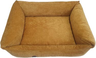 Ортопедичне ліжко для собак, сумісне з великими, середніми та маленькими породами, жовто-гірчичний колір, миється, розмір M (77x60x20 см)
